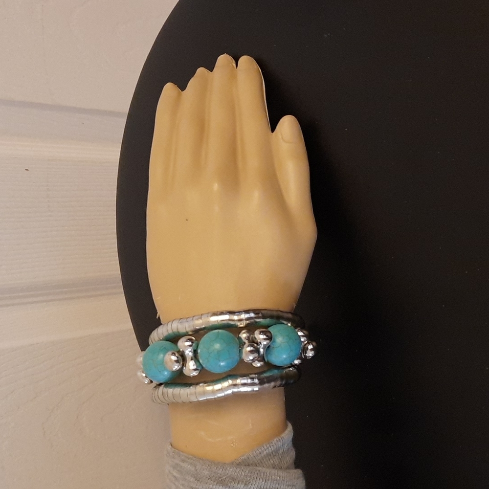 Silver Plated Steel Magnesite Bracelet NWT